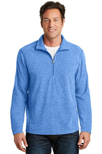DISCONTINUED Port Authority Heather Microfleece 1/2-Zip Pullover - Light Royal Heather