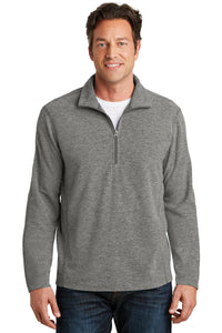 DISCONTINUED Port Authority Heather Microfleece 1/2-Zip Pullover - Pearl Grey Heather