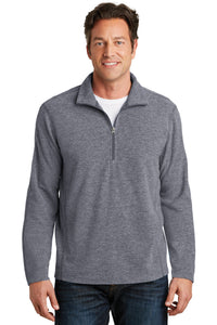 DISCONTINUED Port Authority Heather Microfleece 1/2-Zip Pullover - True Navy Heather
