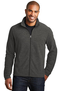 Port Authority Heather Microfleece Full-Zip Jacket - Black Charcoal Heather