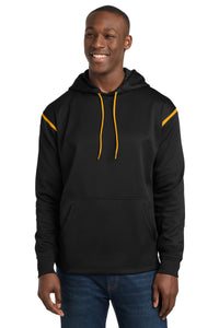 Sport-Tek Tech Fleece Colorblock Hooded Sweatshirt - Black/ Gold