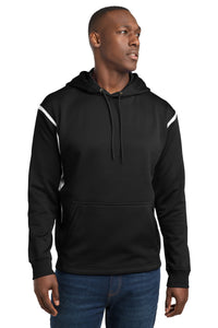 Sport-Tek Tech Fleece Colorblock Hooded Sweatshirt - Black/ White