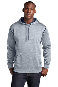 Sport-Tek Tech Fleece Colorblock Hooded Sweatshirt - Grey Heather/ True Navy