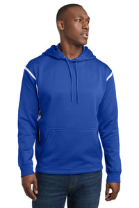Sport-Tek Tech Fleece Colorblock Hooded Sweatshirt - True Royal/ White