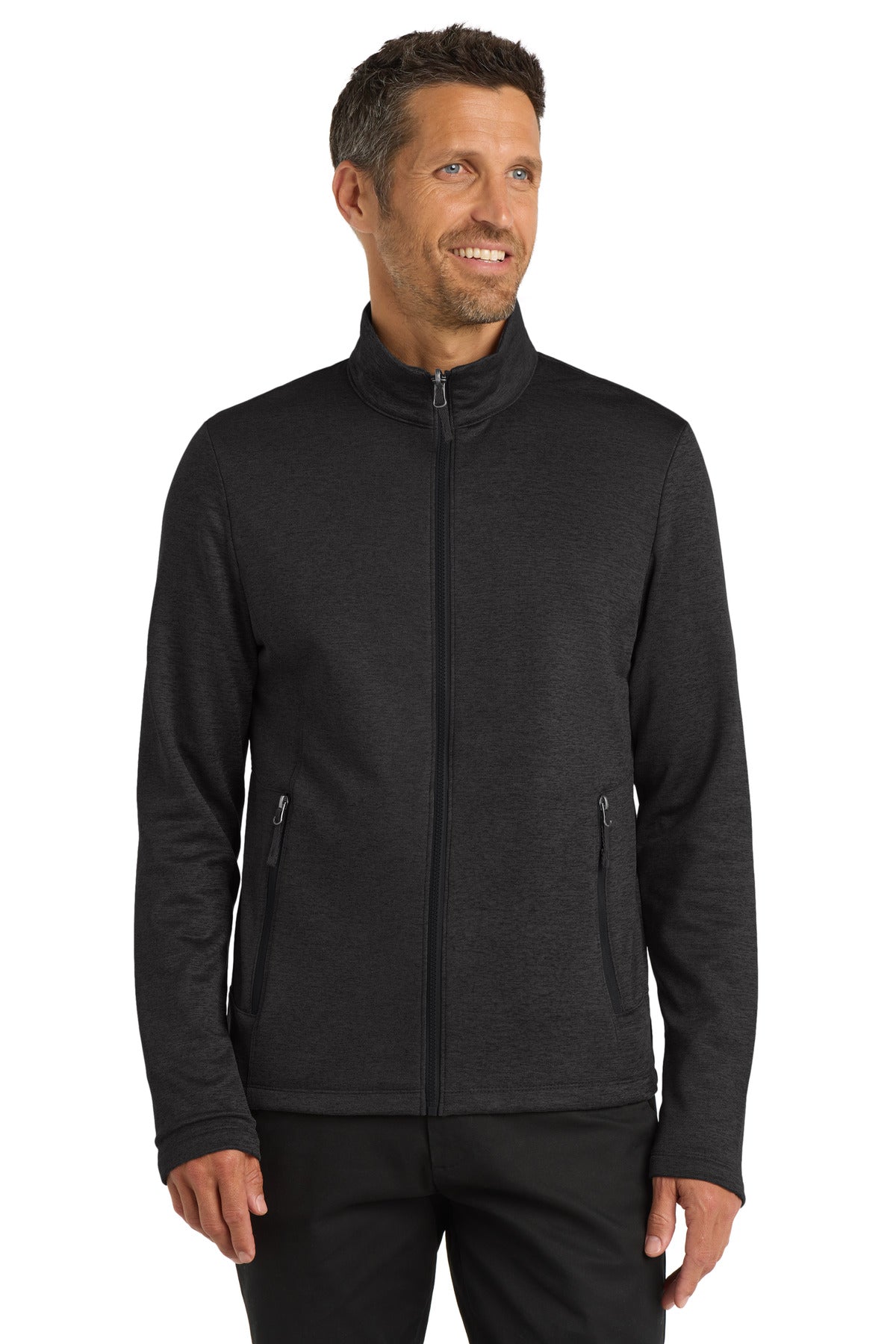Port Authority  Collective Striated Fleece Jacket - Deep Black Heather