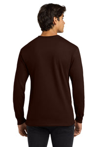 Gildan - Ultra Cotton 100% US Cotton Long Sleeve T-Shirt - Dark Chocolate Back