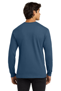 Gildan - Ultra Cotton 100% US Cotton Long Sleeve T-Shirt - Indigo Blue Back