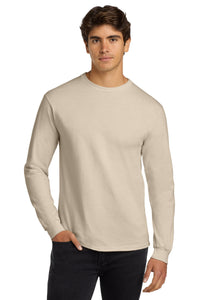 Gildan - Ultra Cotton 100% US Cotton Long Sleeve T-Shirt - Natural