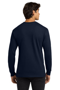 Gildan - Ultra Cotton 100% US Cotton Long Sleeve T-Shirt - Navy Back