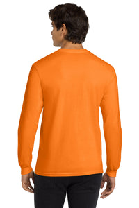 Gildan - Ultra Cotton 100% US Cotton Long Sleeve T-Shirt - S. Orange Back