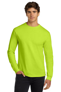 Gildan - Ultra Cotton 100% US Cotton Long Sleeve T-Shirt - Safety Green