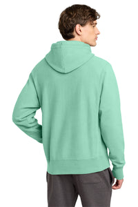 Champion  Reverse Weave  Garment-Dyed Hooded Sweatshirt - Pale Seafoam Back
