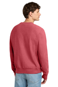 Champion  Reverse Weave  Garment-Dyed Crewneck Sweatshirt - Crimson Back