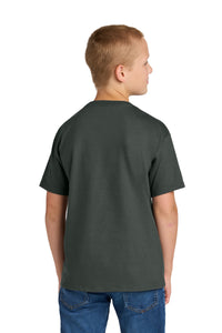 Jerzees Ultimate Youth Ring Spun T-Shirt IC46B - Charcoal Grey Back