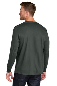 Jerzees Ultimate Unisex Ring Spun Long Sleeve T-Shirt IC46L - Charcoal Grey Back