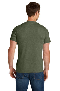 Jerzees Ultimate Unisex Ring Spun T-Shirt IC46M - Military Green Heather Back
