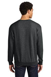 Jerzees Ultimate Unisex CVC Ring Spun Crewneck Sweatshirt IC48M - Black Ink Heather Back