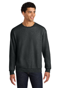Jerzees Ultimate Unisex CVC Ring Spun Crewneck Sweatshirt IC48M - Black Ink Heather