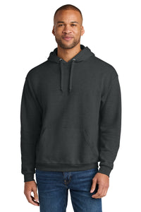 Jerzees Ultimate Unisex CVC Ring Spun Hooded Sweatshirt IC49M - Black Ink Heather