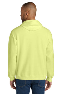 Jerzees Ultimate Unisex CVC Ring Spun Hooded Sweatshirt IC49M - Celery Juice Back
