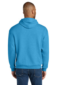 Jerzees Ultimate Unisex CVC Ring Spun Hooded Sweatshirt IC49M - Soul Blue Heather Back
