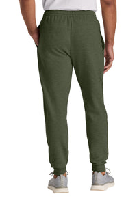 Jerzees Ultimate Unisex CVC Ring Spun Pocket Jogger IC50M - Military Green Heather Back