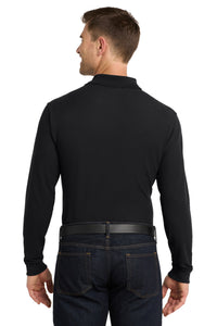 Port Authority Long Sleeve Core Classic Pique Polo - Deep Black Back