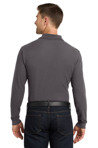 Port Authority Long Sleeve Core Classic Pique Polo - Graphite Back