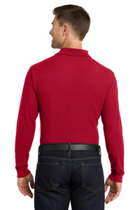 Port Authority Long Sleeve Core Classic Pique Polo - Rich Red Back