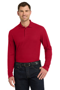 Port Authority Long Sleeve Core Classic Pique Polo - Rich Red