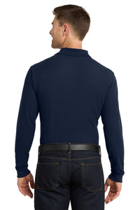 Port Authority Long Sleeve Core Classic Pique Polo - River Blue Navy Back