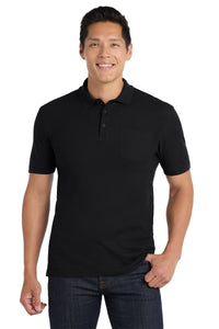 Port Authority Core Classic Pique Pocket Polo - Deep Black