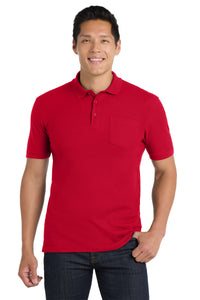 Port Authority Core Classic Pique Pocket Polo - Rich Red