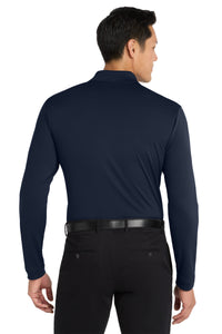 Port Authority  Dry Zone  UV Micro-Mesh Long Sleeve Polo K110LS - River Blue Navy Back