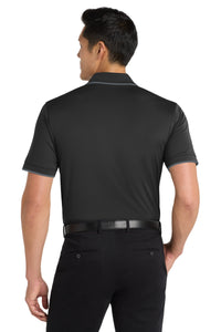 Port Authority Dry Zone UV Micro-Mesh Tipped Polo - Deep Black/ Graphite Back