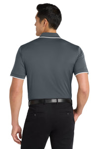 Port Authority Dry Zone UV Micro-Mesh Tipped Polo - Graphite/ White Back