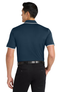 Port Authority Dry Zone UV Micro-Mesh Tipped Polo - River Blue Navy/ White Back
