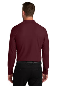Port Authority Wearever Signature Pique Long Sleeve Polo K200LS - Burgundy Back