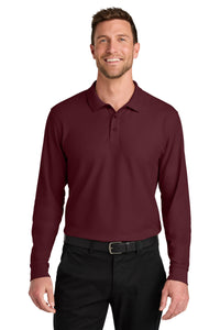 Port Authority Wearever Signature Pique Long Sleeve Polo K200LS - Burgundy