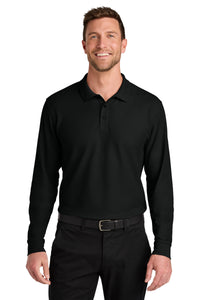 Port Authority Wearever Signature Pique Long Sleeve Polo K200LS - Deep Black