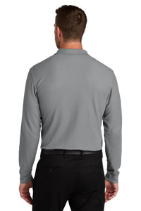 Port Authority Wearever Signature Pique Long Sleeve Polo K200LS - Gusty Grey Back