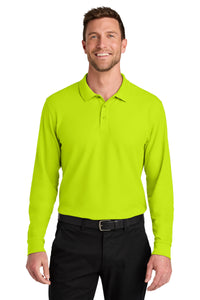 Port Authority Wearever Signature Pique Long Sleeve Polo K200LS - Neon Yellow