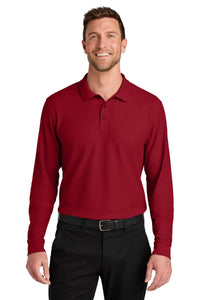 Port Authority Wearever Signature Pique Long Sleeve Polo K200LS - Rich Red