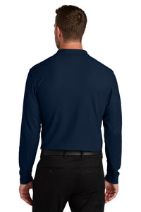 Port Authority Wearever Signature Pique Long Sleeve Polo K200LS - River Blue Navy Back