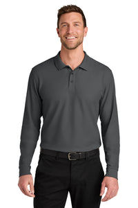 Port Authority Wearever Signature Pique Long Sleeve Polo K200LS - Storm Grey