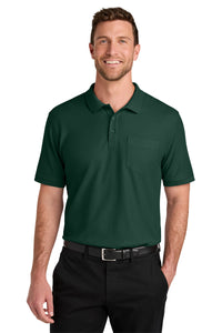 Port Authority Wearever Signature Pique Pocket Polo K200P - Dark Green
