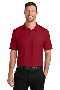 Port Authority Wearever Signature Pique Pocket Polo K200P - Rich Red