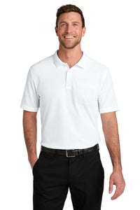 Port Authority Wearever Signature Pique Pocket Polo K200P - White