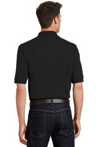 Port Authority Heavyweight Cotton Pique Polo with Pocket - Black Back