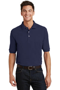 Port Authority Heavyweight Cotton Pique Polo with Pocket - Navy